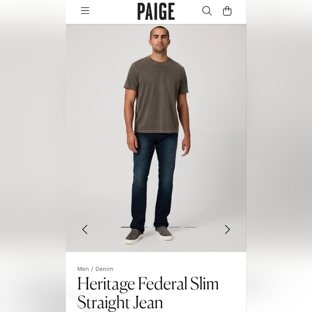 PAIGE Federal Men's Blue Jeans, Sz 38.